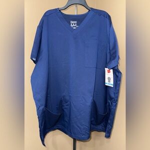Hanes Mens Hanes Men's Scrubs V-Neck Scrub Top, Comfort Fit. Sizes S-3XL.